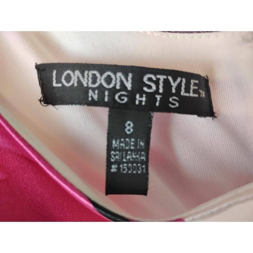London Style Nights Abstract Floral Midi Sheath Dress Party Cocktail Size 8 New - Picture 5 of 7